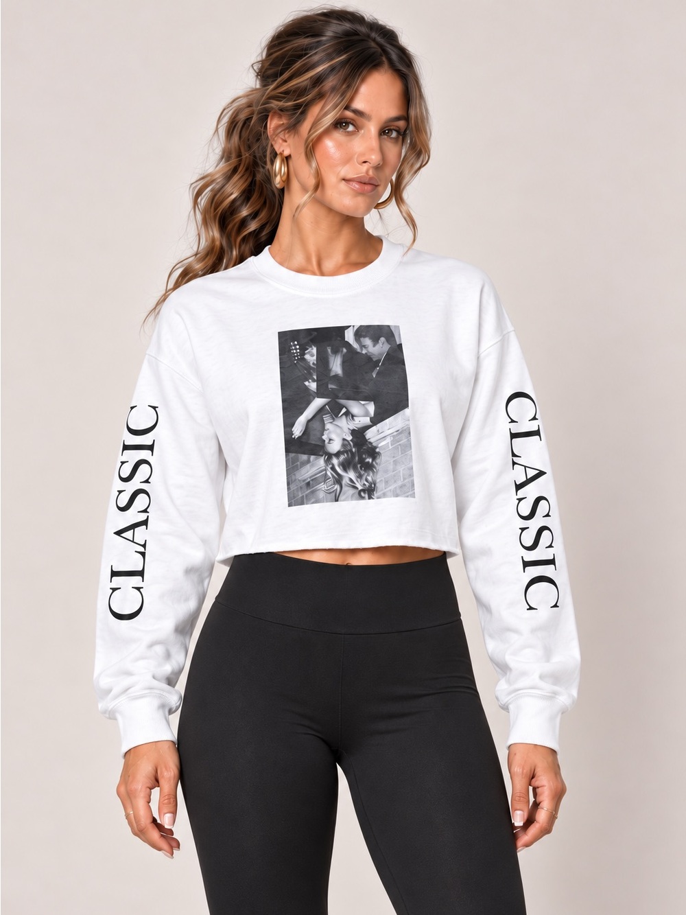 Classic White Cropped Sweatshirt